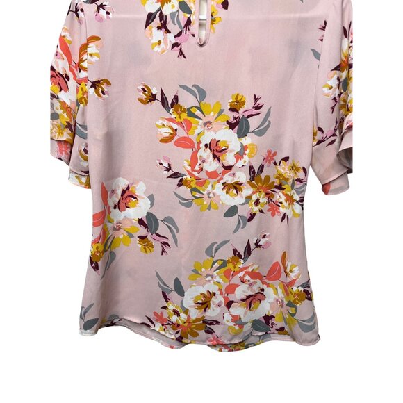 Van Heusen Top Womens XS Shirt Blouse Pink Floral Boho Work Casual Spring Summer - Picture 6 of 11
